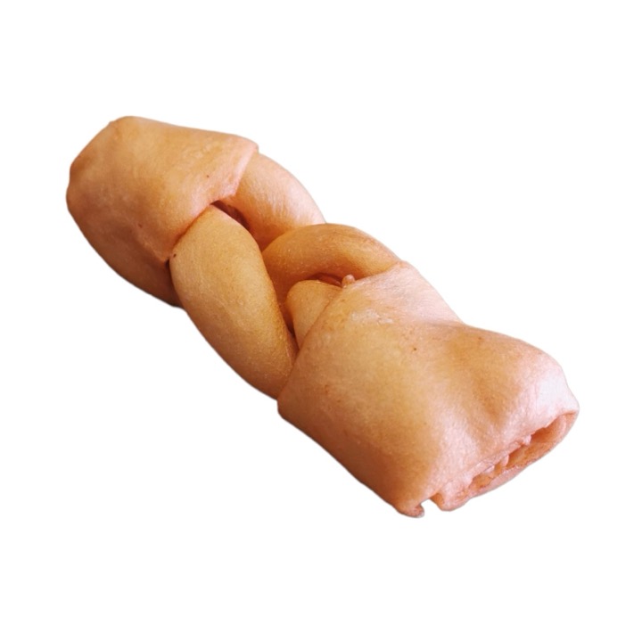 Hueso trenzado piel natural sabor bacon 13cm